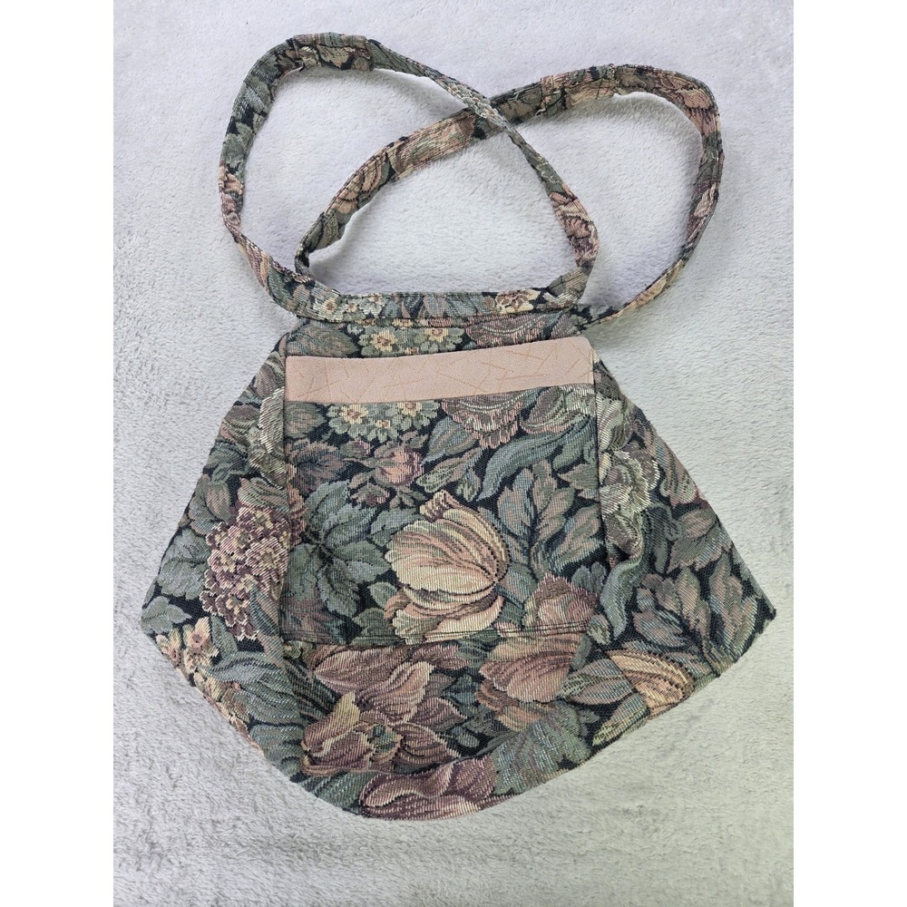 Vintage Tapestry Shoulder Bag Floral Gobelin Hobo Purse Cottagecore Grannycore